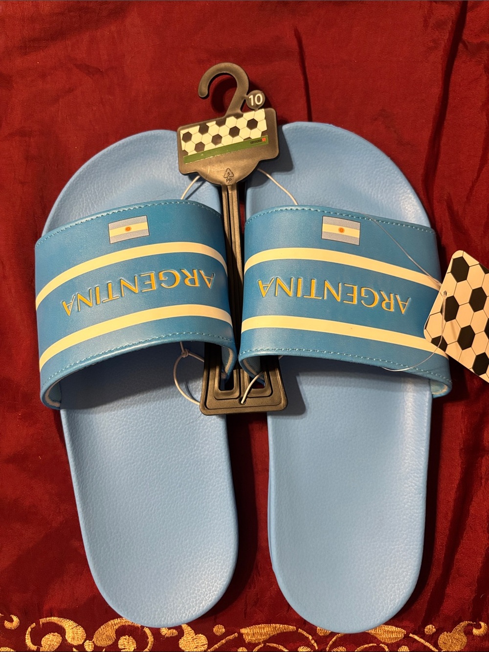 Argentina Slide Sandals in Light Blue